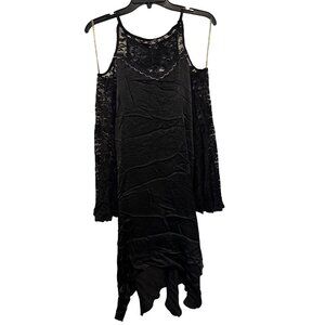 Black Cold Shoulder Lace Bell Sleeve Dress By The Edit Size M